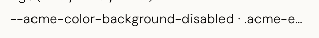 A color value with a "From:" line showing it comes from a design token